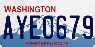 WA license plate AYE0679