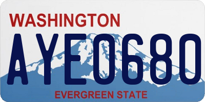 WA license plate AYE0680