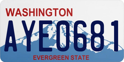 WA license plate AYE0681