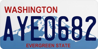 WA license plate AYE0682