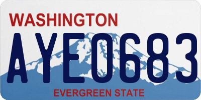 WA license plate AYE0683