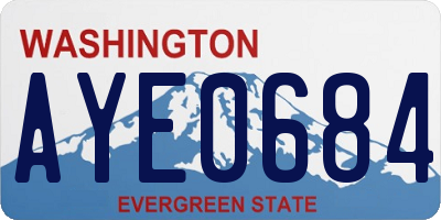 WA license plate AYE0684