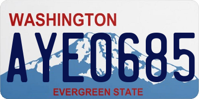 WA license plate AYE0685