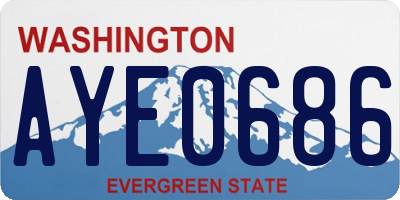 WA license plate AYE0686