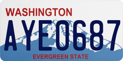 WA license plate AYE0687