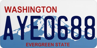 WA license plate AYE0688