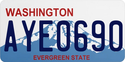 WA license plate AYE0690