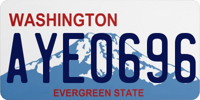WA license plate AYE0696