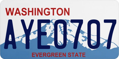 WA license plate AYE0707