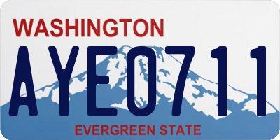WA license plate AYE0711