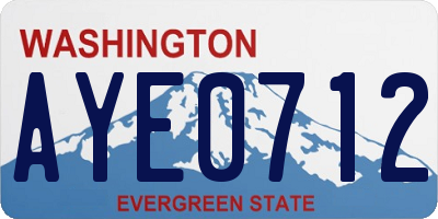 WA license plate AYE0712