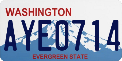 WA license plate AYE0714