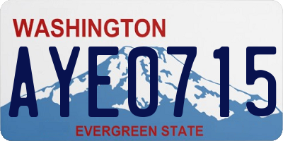 WA license plate AYE0715