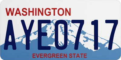 WA license plate AYE0717
