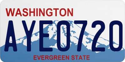 WA license plate AYE0720