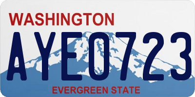 WA license plate AYE0723