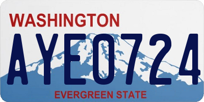 WA license plate AYE0724