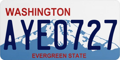 WA license plate AYE0727