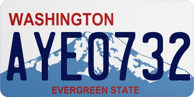 WA license plate AYE0732