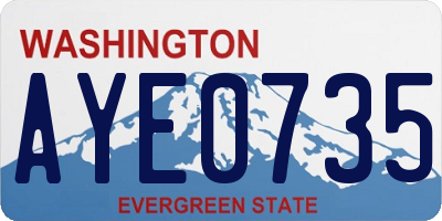 WA license plate AYE0735