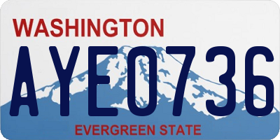 WA license plate AYE0736
