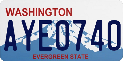 WA license plate AYE0740