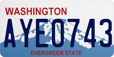 WA license plate AYE0743