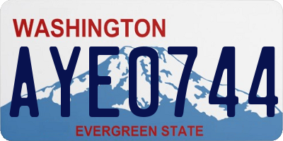 WA license plate AYE0744
