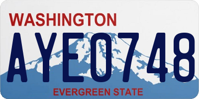 WA license plate AYE0748