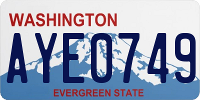 WA license plate AYE0749