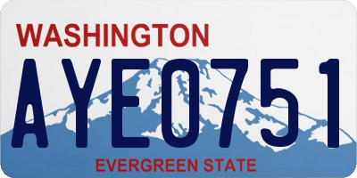 WA license plate AYE0751