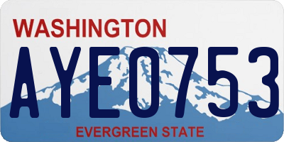 WA license plate AYE0753