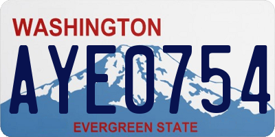 WA license plate AYE0754