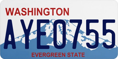 WA license plate AYE0755