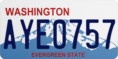 WA license plate AYE0757