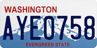 WA license plate AYE0758