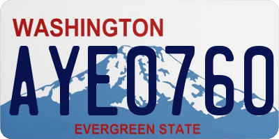 WA license plate AYE0760