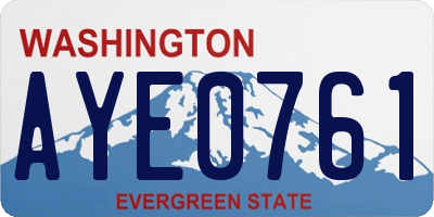WA license plate AYE0761