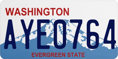 WA license plate AYE0764