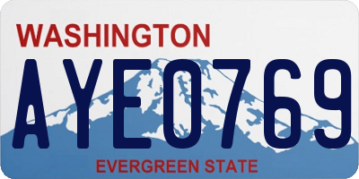 WA license plate AYE0769