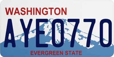 WA license plate AYE0770