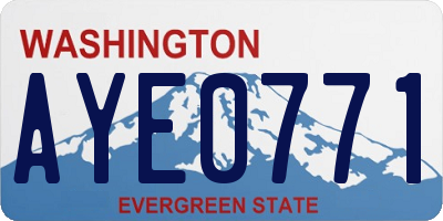 WA license plate AYE0771