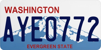 WA license plate AYE0772