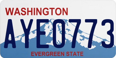 WA license plate AYE0773