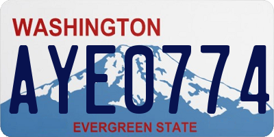 WA license plate AYE0774