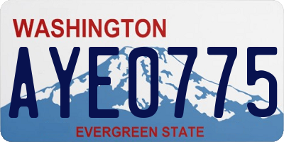 WA license plate AYE0775