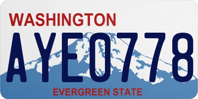 WA license plate AYE0778