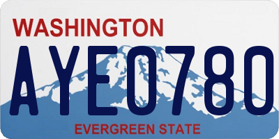 WA license plate AYE0780