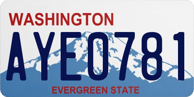 WA license plate AYE0781