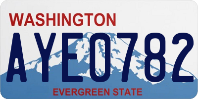 WA license plate AYE0782